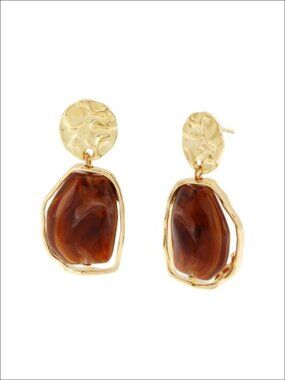 Steve Madden Boho Organic Stone Drop Earrings
